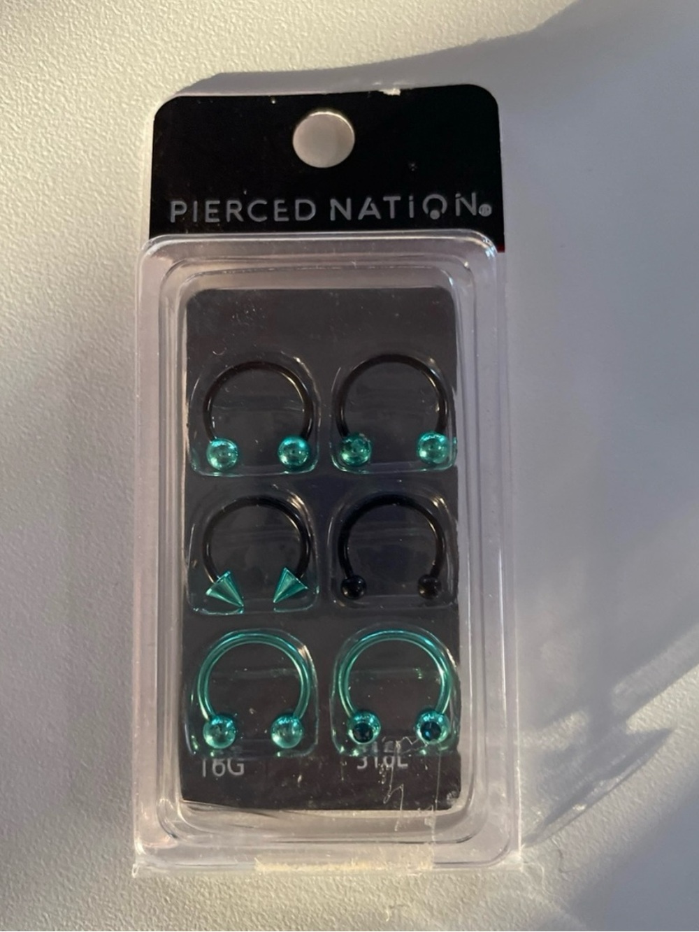Teal Body Jewelry Set - 6 Pairs
